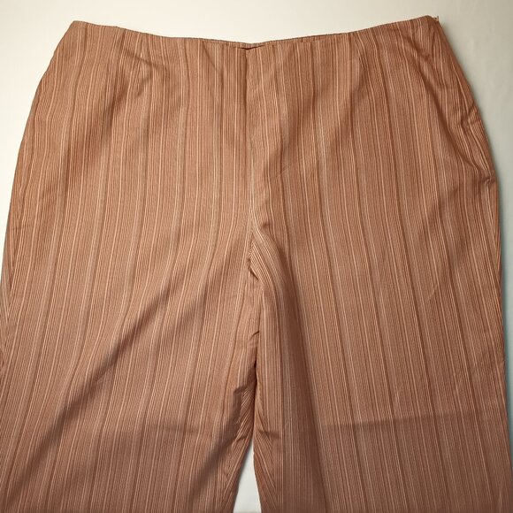 Parisian Signature Woman Silk Blend Pants Size 22W High Rise Tapered Leg Striped - Picture 2 of 9